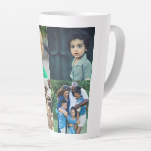 Caneca De Café Latte Crie Sua Própria Colagem de 4 Fotos