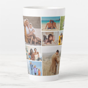 Caneca De Café Latte Crie sua própria colagem de fotos