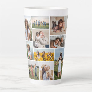 Caneca De Café Latte Crie sua própria colagem de fotos