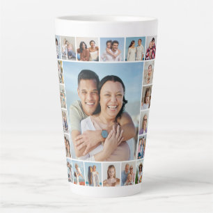 Caneca De Café Latte Crie sua própria colagem de fotos 21