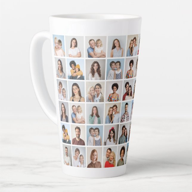 Caneca De Café Latte Crie Sua Própria Colagem De Fotos 54 (Ângulo esquerdo)