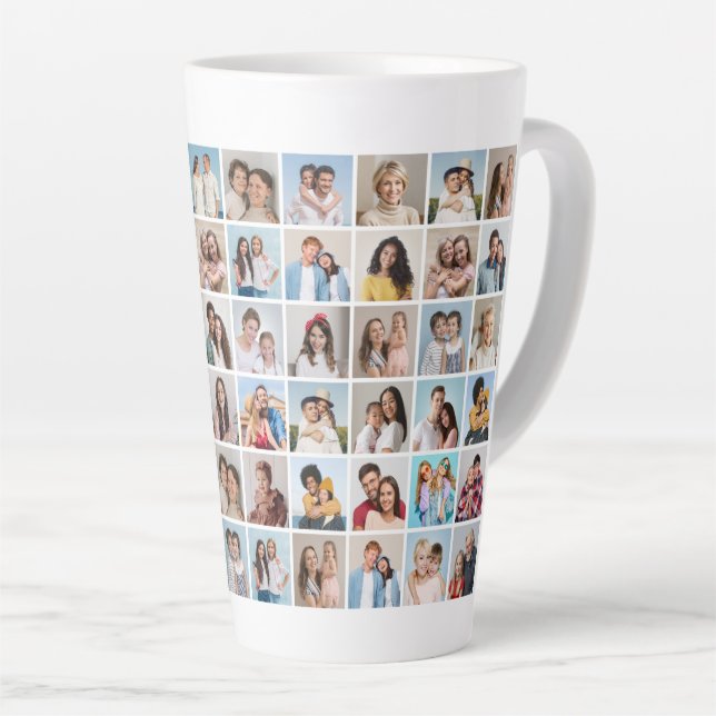 Caneca De Café Latte Crie sua própria colagem de fotos 60 (Ângulo direito)