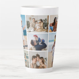 Caneca De Café Latte Crie sua própria colagem de fotos 7