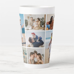 Caneca De Café Latte Crie sua própria colagem de fotos 7