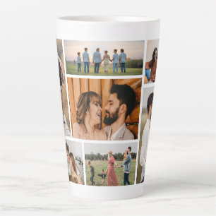 Caneca De Café Latte Crie sua própria colagem de fotos 7