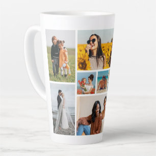 Caneca De Café Latte Crie sua própria colagem de fotos de 9