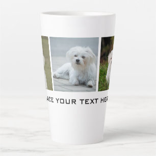 Caneca De Café Latte Crie sua própria foto do cachorro da família