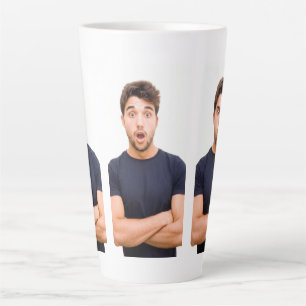 Caneca De Café Latte Crie sua Própria Imagem Personalizada com 3 Fotos