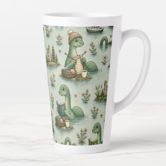 Caneca De Café Latte Criptídeos Aconchegantes Nessie Monstro do Lago Ne (Direita)