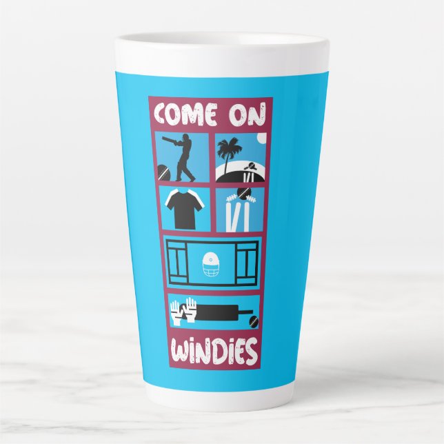 Caneca De Café Latte Críquete Windies West Indies (Frente)