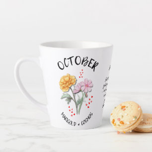 Caneca De Café Latte Cristão Personalizado da Flor Personalizada do Mês