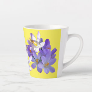 Caneca De Café Latte Crocos Roxos com Lata Amarela de Abelhas