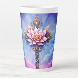 Caneca De Café Latte Cruz Celestial do Lótus
