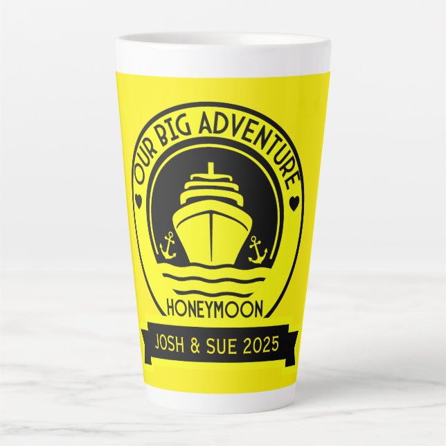 Caneca De Café Latte Cruzeiro da Lua de Honeymoon (Frente)