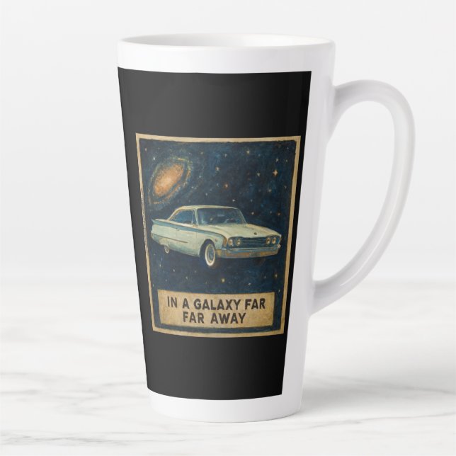 Caneca De Café Latte Cruzeiro Retro no Espaço Profundo  (Direita)