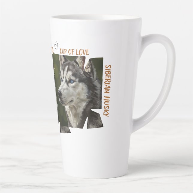 Caneca De Café Latte Cup of Love Dog Lover Large Latte Mug (Direita)