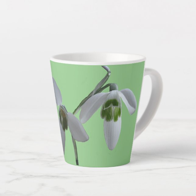 Caneca De Café Latte Cust. Caneta Verde Latente (Ângulo direito)