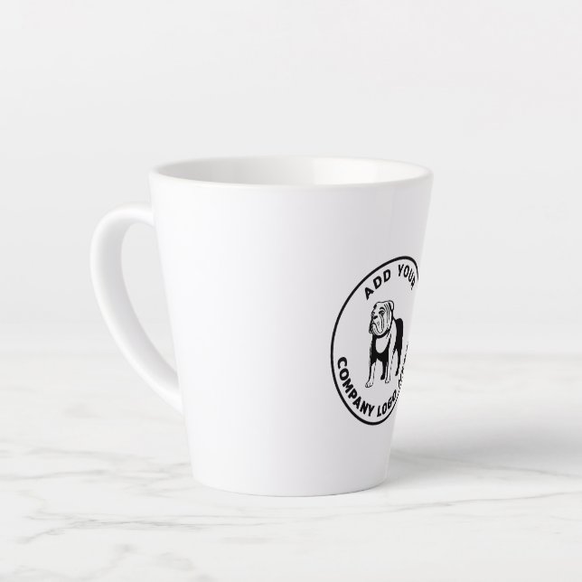 Caneca De Café Latte Custom Business Logo Modern Marketing Giveaway (Ângulo esquerdo)