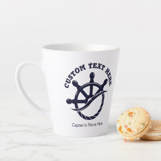 Caneca De Café Latte Custom Captain Boat Nautical Gift
