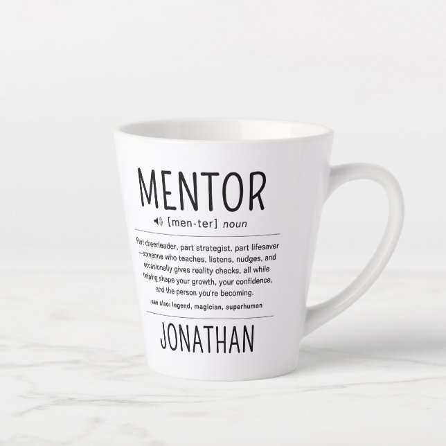 Caneca De Café Latte  Custom Funny Mentor Coach Adviser Appreciation (Direita)
