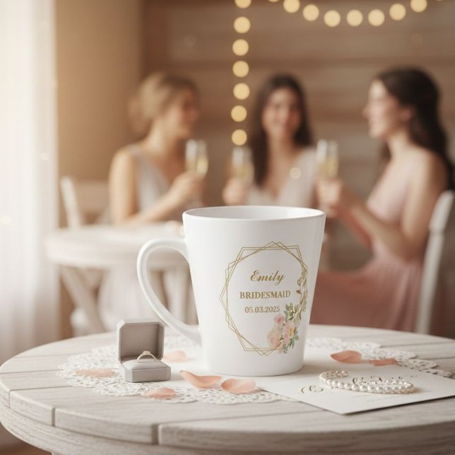 Caneca De Café Latte Custom groomsman mug, Bridesmaid proposal gift mug (Criador carregado)