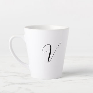 Caneca De Café Latte Custom monogram script initial