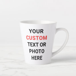Caneca De Café Latte Custom Mug | Add Text, Photo, Logo or Design Here