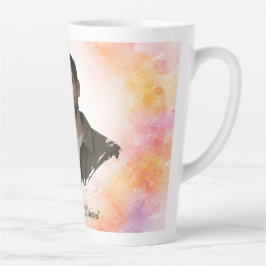Caneca De Café Latte Custom Photo Watercolor Valentine’s Gift for Him