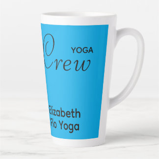 Caneca De Café Latte Custom Print Yoga Crew Azure Blue