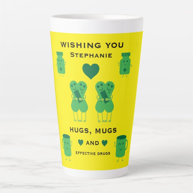 Caneca De Café Latte Customizable Hospital Recovery (Frente)