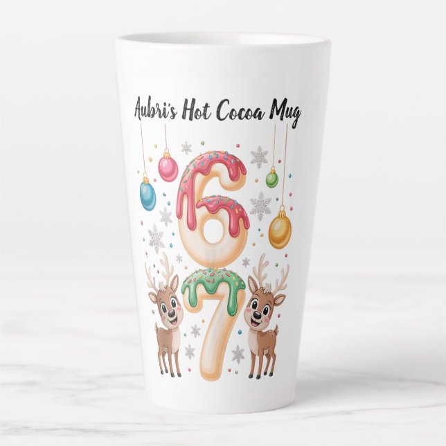 Caneca De Café Latte Customizable Hot Cocoa Mug – Sweet Holiday Meme  (Frente)