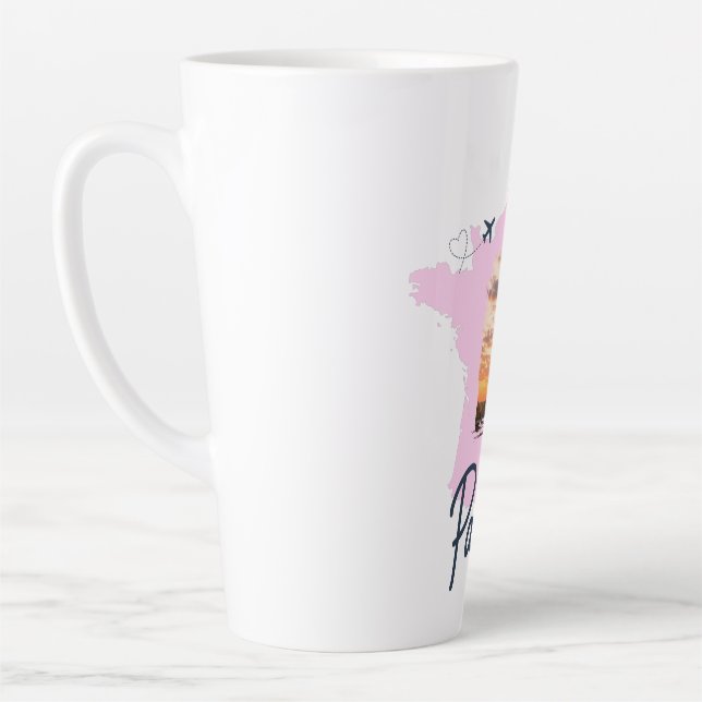 Caneca De Café Latte Customizable Travel Themed Paris Latte Mug (Esquerda)