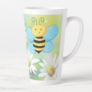Caneca De Café Latte Cute Bee (w/ matching lined illustrated journal)