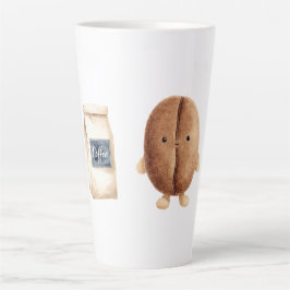 Caneca De Café Latte Cute Café Bean