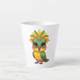 Caneca De Café Latte Cute Carnival Owl Women's T-Shirt  Brazil Tropical