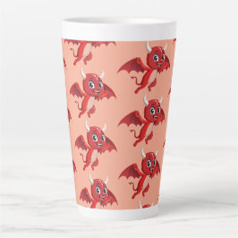 Caneca De Café Latte Cute cartoon flying devil