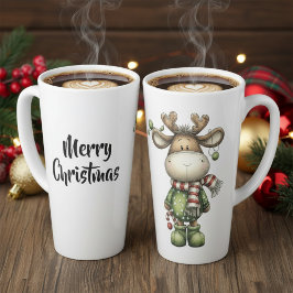 Caneca De Café Latte Cute christmas reindeers