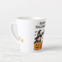 Caneca De Café Latte Cute Halloween Witch & Ghost Mug Desig