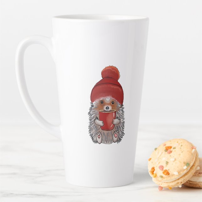 Caneca De Café Latte Cute Hedgehog (In Situ)