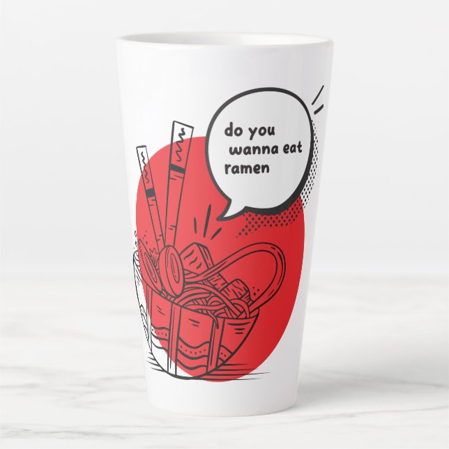 Caneca De Café Latte Cute Kawaii Ramen - Funny Japanese Food  (Frente)