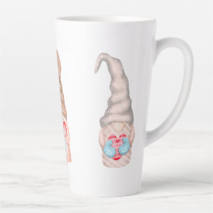 Caneca De Café Latte Cute Love Gnomos Feriado do Dia dos Namorados