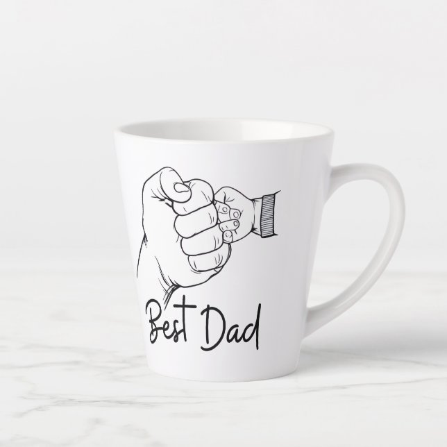 Caneca De Café Latte Cute Modern Best Dad  (Direita)
