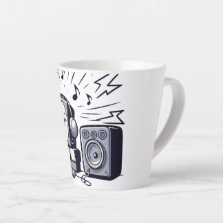 Caneca De Café Latte Cute Music Lover – Fun Cartoon Coffee Mug 01