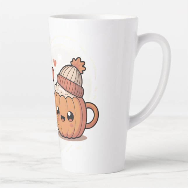 Caneca De Café Latte Cute Pumpkin Couple Mugs (Direita)