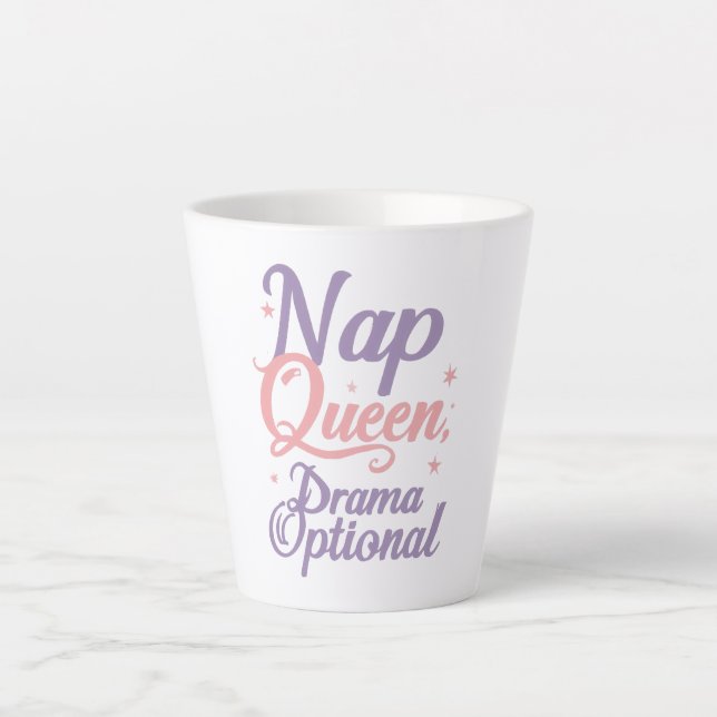 Caneca De Café Latte Cute Sleep Lover Anti-Drama Saying (Frente)