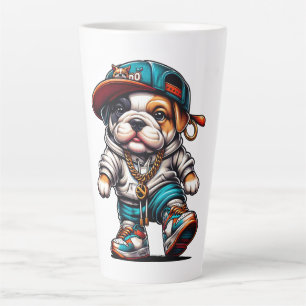 Caneca De Café Latte Cute Streetwear Bulldog Filhote Amante de Cães G