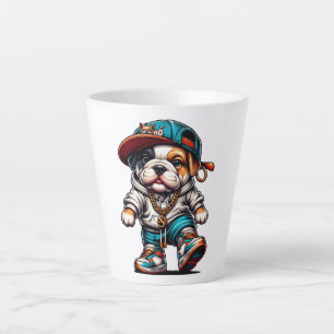 Caneca De Café Latte Cute Streetwear Bulldog Filhote Pequeno Presente