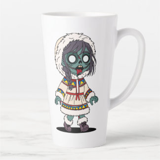 Caneca De Café Latte Cute Zombie Inuit Girl