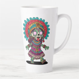 Caneca De Café Latte Cute Zumbi Asteca
