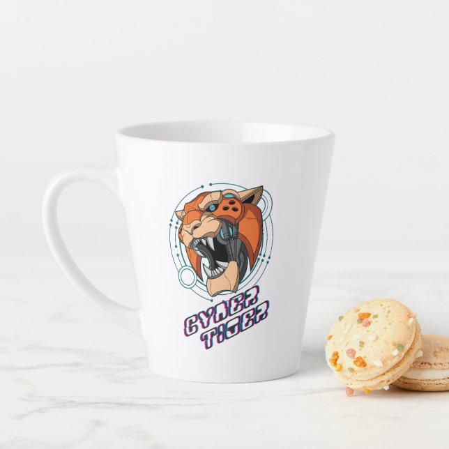 Caneca De Café Latte Cyber Tiger | Lata (In Situ)